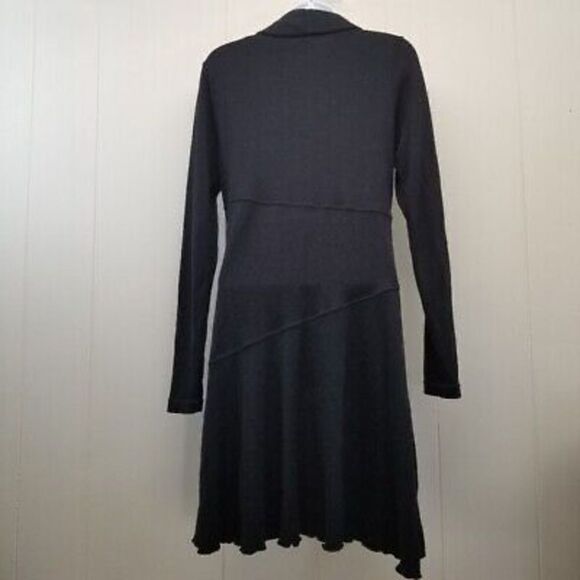 Athleta Merino Wool Camber Cowl Neck A-Line Long Sleeve Dress, BLACK SIZE XS - Picture 2 of 9